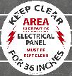 Area In Front Of Electrical Be Keep Clear Floor Tape Sign